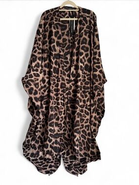 Celmia Leopard Print Flowing Women’s Skirt - Black and Brown